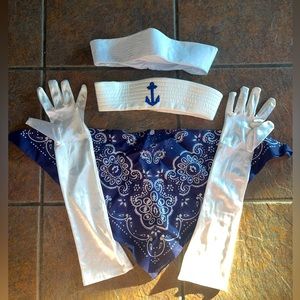 Women’s & Girls Halloween Accessories for Sailor or Flapper- Long Gloves, Hats